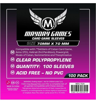 100 Protectores Mayday Games Square mini (70x70)