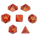 Set de 7 dados - Dragon Scales - Marmolado Rojo Fuego