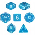 Set de 7 dados - Translucent Blue - Transparente Azul