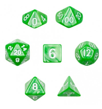 Set de 7 dados - Imperial Gem (Pearlescent Green) - Marmolado Verde