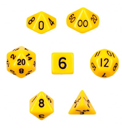Set de 7 dados - Solid Yellow - Opaco Amarillo Claro