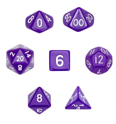 Set de 7 dados - Solid Purple - Opaco Violeta