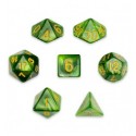 Set De 7 Dados Mini - Jade Oil  - Marmolado Jade